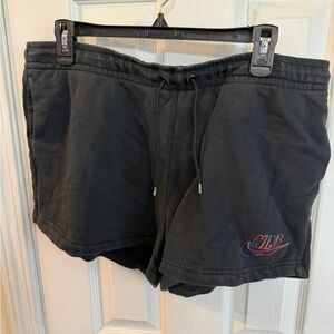 Nike Women's Black Athletic Drawstring Shorts with Embroidered Logo